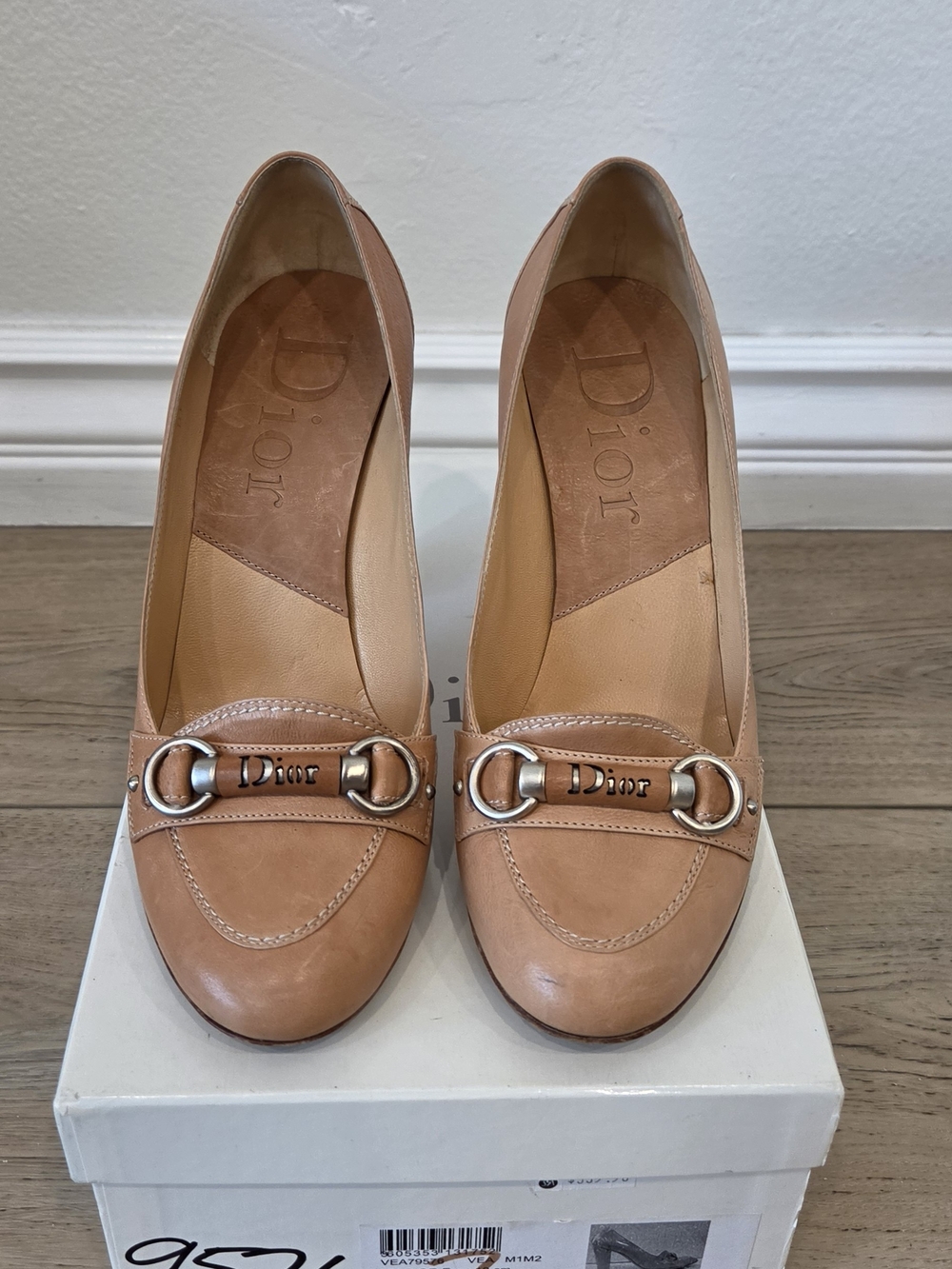 Dior Tan Leather High Heels with Metal Bit Size 7